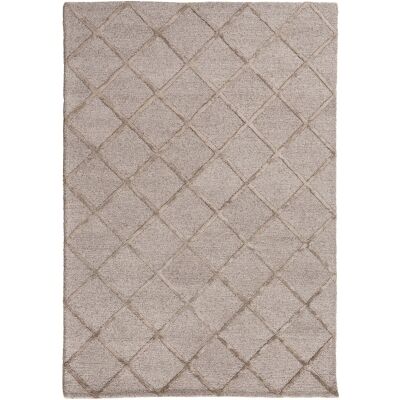 Panama Diamonds Hand Tuffted Wool & Viscose Rug, 400x300cm, Taupe