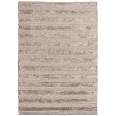 Panama Lines Hand Tuffted Wool & Viscose Rug, 230x160cm, Taupe
