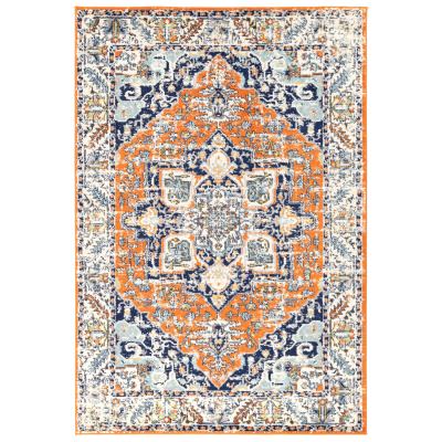 Sicily Carleone Transitional Rug, 330x240cm, Orange / Blue
