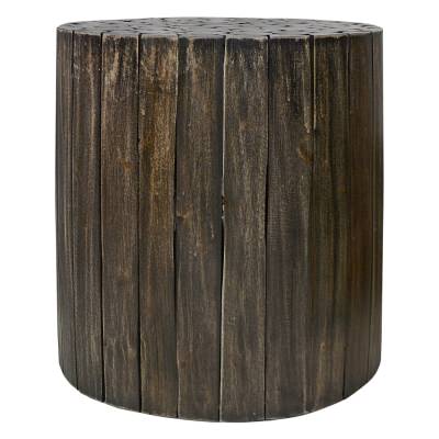 Musca Reclaimed Timber Round Side Table, Black Wash