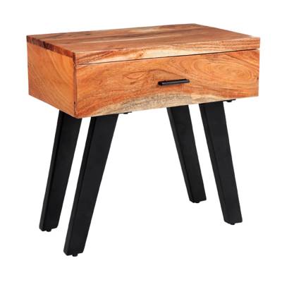 Vega Mango Wood & Metal Bedside Table