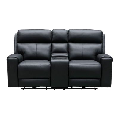 Elowen Leather Electric Recliner Sofa, 2 Seater, Black
