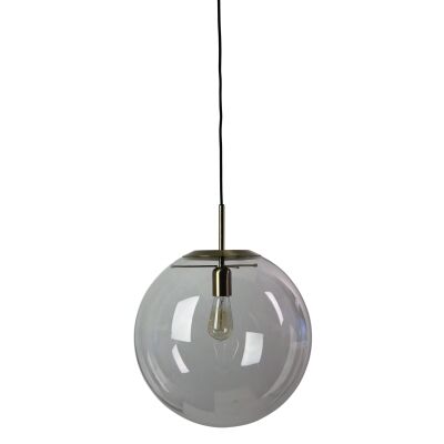 Newton Spherical Glass Pendant Light, 40cm, Brushed Brass