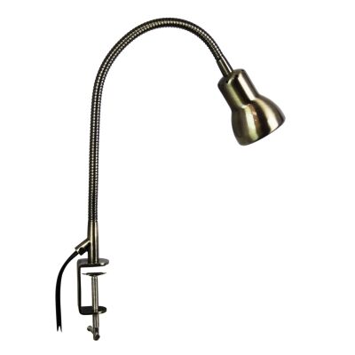 Scope Metal Adjustable Clamp Lamp, Antique Brass