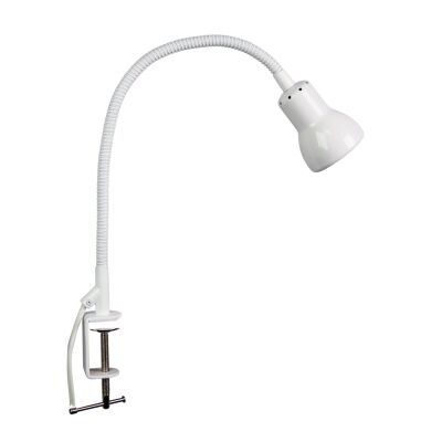 Scope Metal Adjustable Clamp Lamp, White