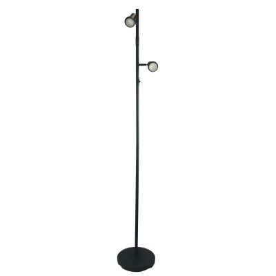 Daxam Metal Twin Adjustable LED Floor Lamp, Black
