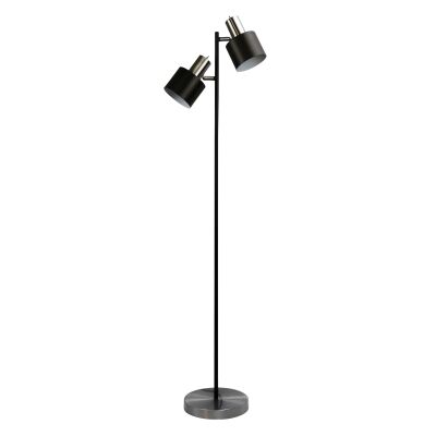 Ari Metal Floor Lamp, 2 Light, Brushed Chrome