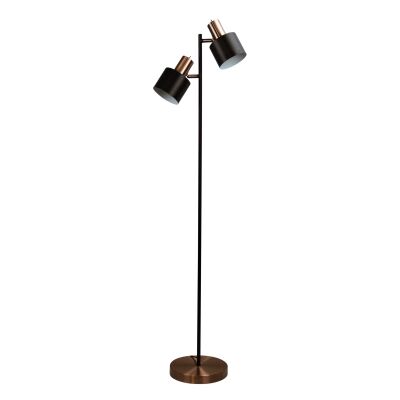 Ari Metal Floor Lamp, 2 Light, Brushed Copper