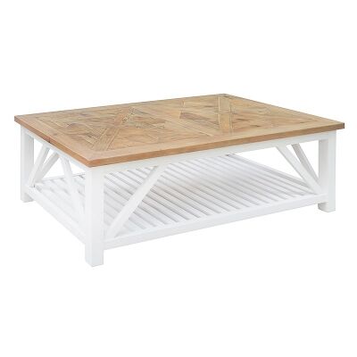 Avista Solid Timber Parquetry Top 140cm Coffee Table