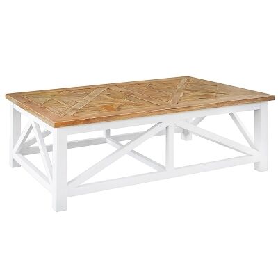 Elliot Solid Timber Parquetry Top 140cm Coffee Table