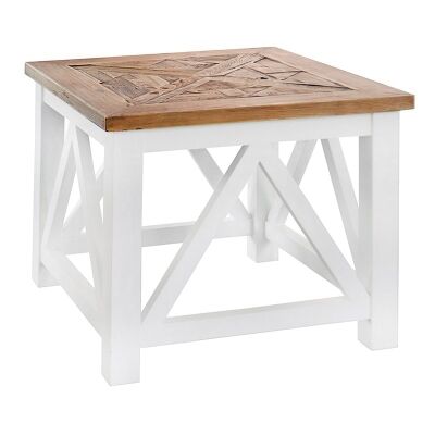 Elliot Solid Timber Parquetry Top Side Table