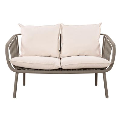 Owen Outdoor Sofa, 2 Seater, Light Grey
