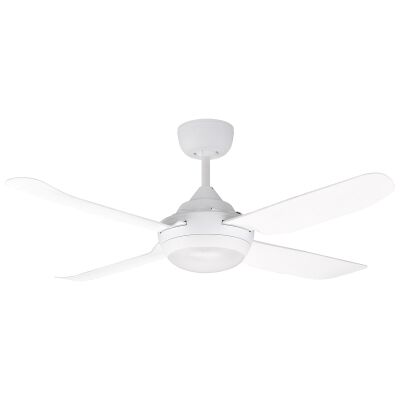 Ventair Spinika Commercial Grade Indoor / Outdoor Ceiling Fan with CCT LED Light, 122cm/48", Satin White