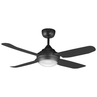 Ventair Spinika Commercial Grade Indoor / Outdoor Ceiling Fan with CCT LED Light, 132cm/52", Matte Black