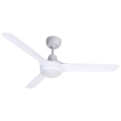 Ventair Spyda Commercial Grade Indoor / Outdoor 3 Blade Ceiling Fan with CCT LED Light, 125cm/50", Satin White