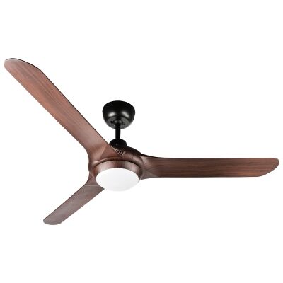 Ventair Spyda Commercial Grade Indoor / Outdoor 3 Blade Ceiling Fan with CCT LED Light, 140cm/56", Walnut