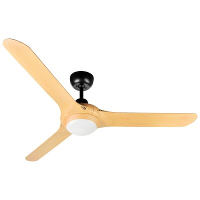 Ventair Spyda Commercial Grade Indoor / Outdoor 3 Blade Ceiling Fan with CCT LED Light, 157cm/62", Bamboo