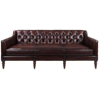 Quill Full Top Grain Leather Sofa, 3 Seater, Vintage Brown