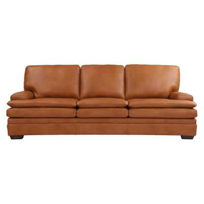 Arbion Full Top Grain Leather Sofa, 3 Seater, Cognac