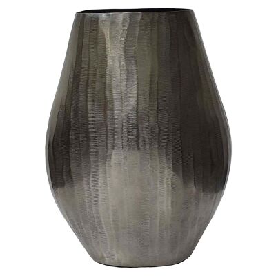 Altan Layered Chisel Metal Oval Vase, Medium