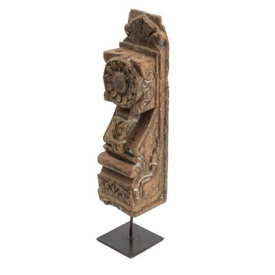 Gujarati Carved Timber Ornament on Metal Stand