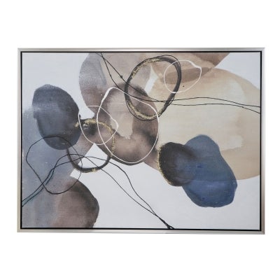"Landscape Soft Gradation" Framed Oil Painting Canvas Wall Art, 120cm, Navy / Brown