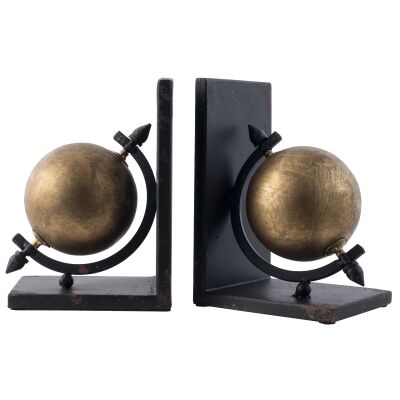 Dex 2 Piece Iron Golden Sphere Bookend Set