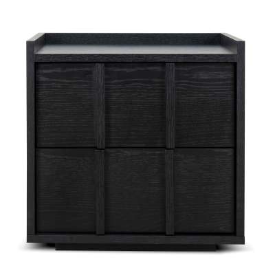Kitayama Wooden Bedside Table, Black
