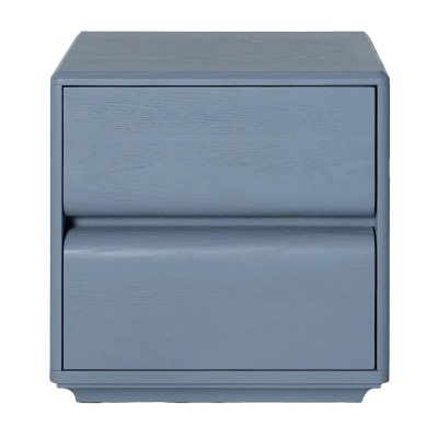 Aluna Wooden Bedside Table, Light Blue