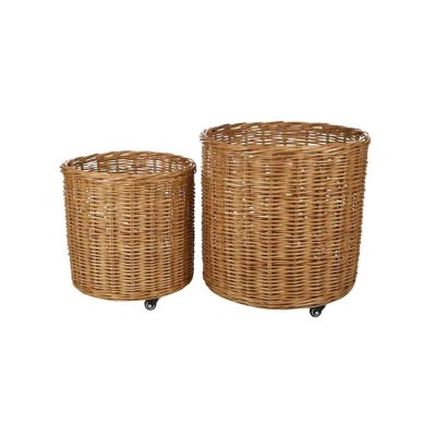 Ana 2 Piece Willow Rattan Basket / Planter Holder Set