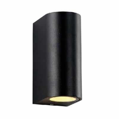 Ames IP54 Exterior Up / Down Wall Light, Round, Black