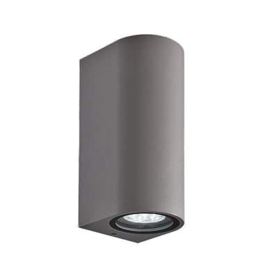 Ames IP54 Exterior Up / Down Wall Light, Round, Silver