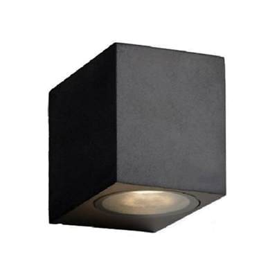Ames IP54 Exterior Down Wall Light, Square, Black