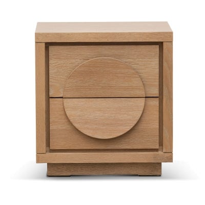 Sollen Wooden Bedside Table, Dusty Oak