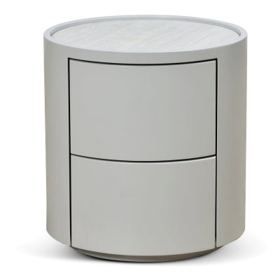 Lossit Round Bedside Table, Light Grey