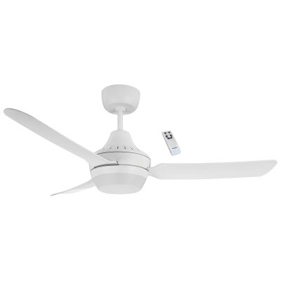 Ventair Stanza Indoor / Outdoor Ceiling Fan with B22 Lamp Holder & Remote Control, 122cm/48", White