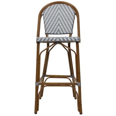 Amalfi Commercial Grade Wicker & Aluminium Indoor / Outdoor Bar Chair, Grey