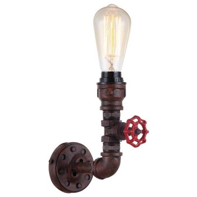 Steam Aged Iron Pipe 1 Light Wall Sconce