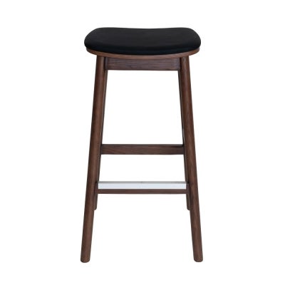 Matilda Commercial Grade Ashwood Backless Bar Stool, Vinyl Seat, Walnut / Black