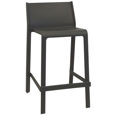 Trill Italian Made Commercial Grade Indoor / Outdoor Counter Stool, Anthracite