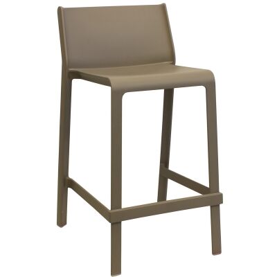 Trill Italian Made Commercial Grade Indoor / Outdoor Counter Stool, Taupe