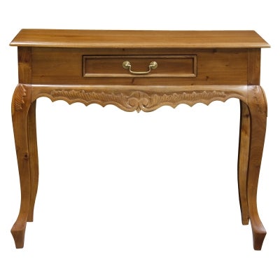 Queen Ann Nouveau Mahogany Timber Console Table, 90cm, Light Pecan