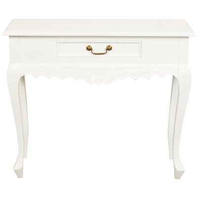 Queen Ann Nouveau Mahogany Timber Console Table, 90cm, White