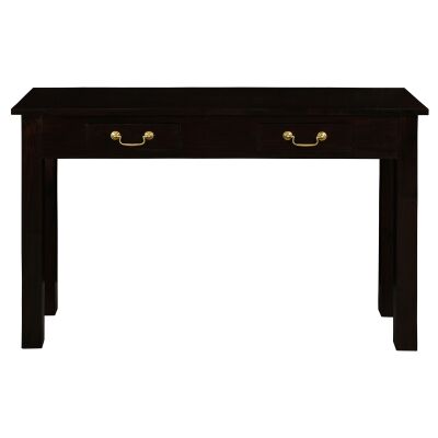 Malacca Mahogany Timber 2 Drawer Sofa Table, 120cm, Chocolate