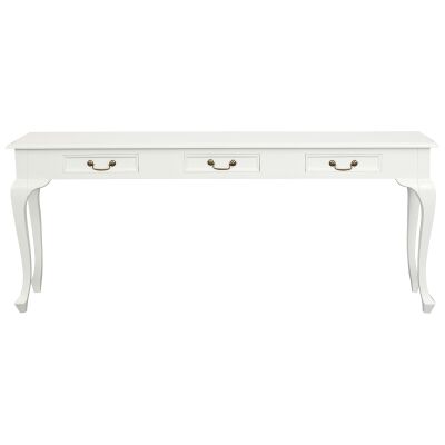 Queen Ann Mahogany Timber Sofa Table, 180cm, White