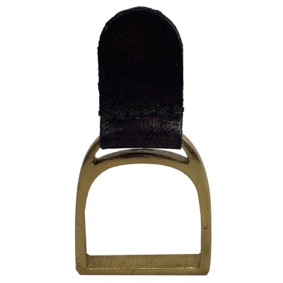 Lederon Leather & Brass Napkin Ring, Dark Brown / Brass