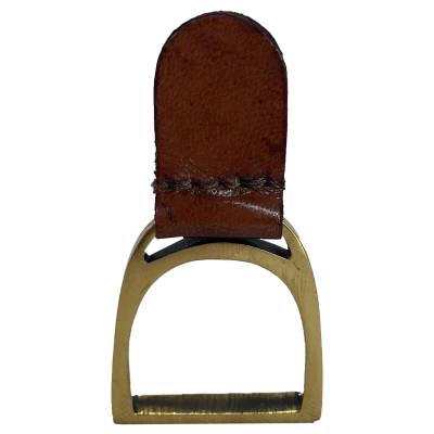 Lederon Leather & Brass Napkin Ring, Tan / Brass
