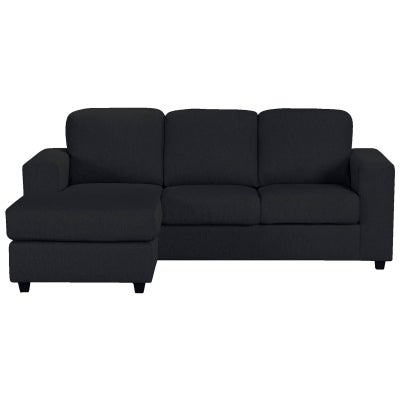Darryl Fabric Corner Sofa, 3 Seater with Reversible Chaise, Charcoal