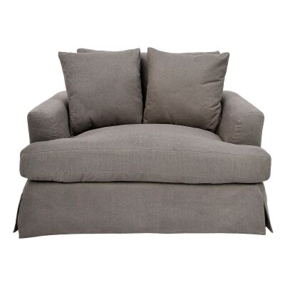 Kentlyn Fabric Slipcovered Sofa, 1.5 Seater, Slate