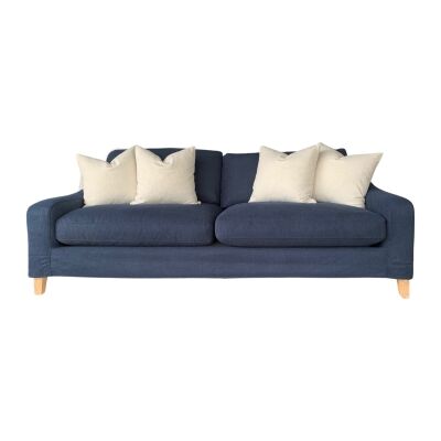 Westerly Fabric Slipcover Sofa, 3 Seater, Navy